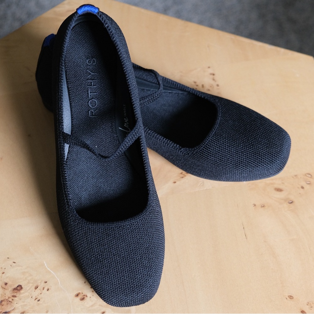 Rothy's Black The Max Square Mary Jane Flat size 6